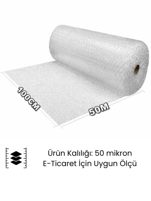 Hobi - Hobi Balonlu Naylon Patpat 100 cm x 50 m – 50 Mikron