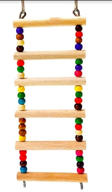 Hobi - Hobi Boncuklu Düz Merdiven Kuş Oyuncağı (2044) X 5 Adet