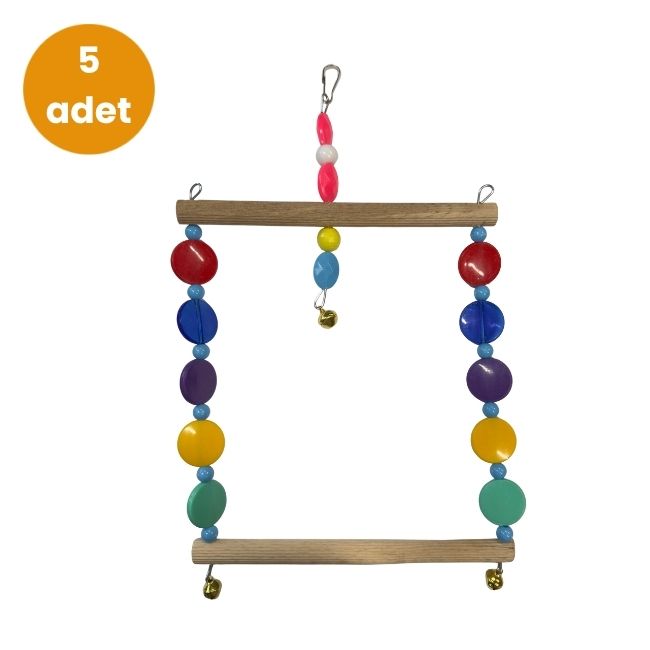 Hobi - Hobi EF-15 Boncuklu Kare Paraket Salıncağı – 5 Adet