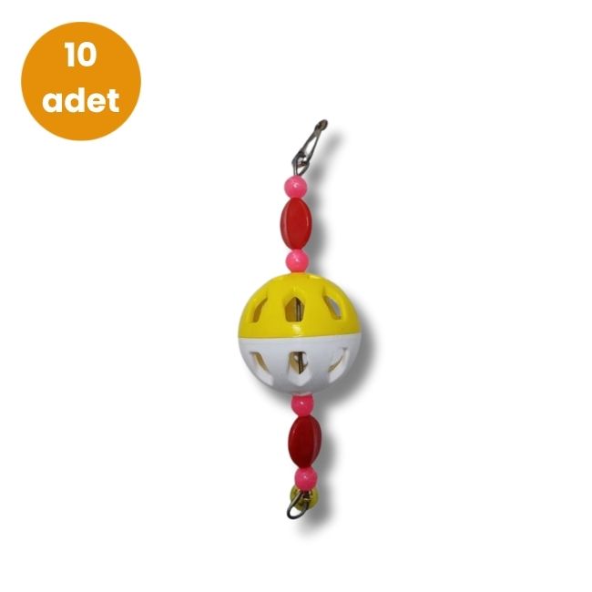 Hobi EF-42 Zilli Tekli Top Kuş Oyuncağı – 10 Adet