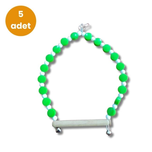Hobi - Hobi EF-45 Boncuklu Oval Muhabbet Kuşu Salıncağı – 5 Adet