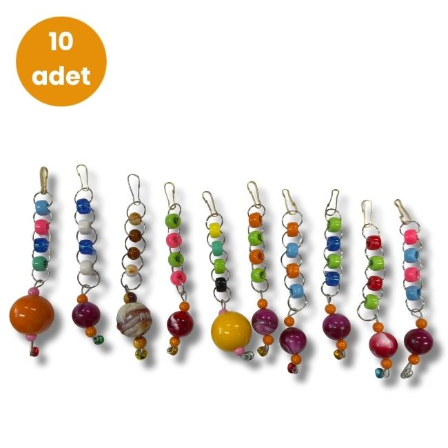 Hobi - Hobi EF-50 Halka Boncuklu Kuş Oyuncağı – 10 Adet