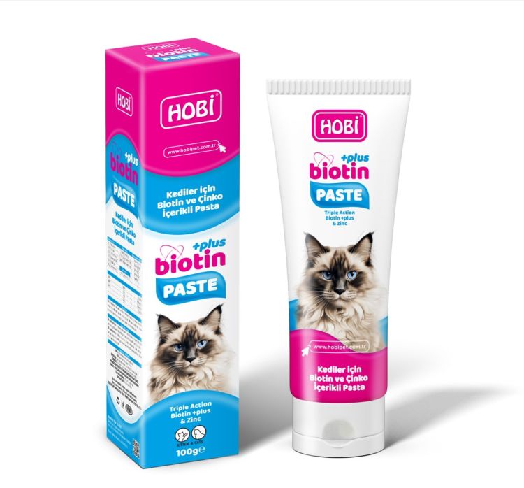 Hobi Biotin Paste Kediler İçin Biotin Ve Çinko Pastası 100gr