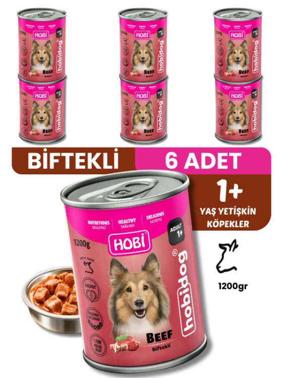 Hobi Hobidog Biftekli Köpek Konserve 1200 Gr X 6 Adet