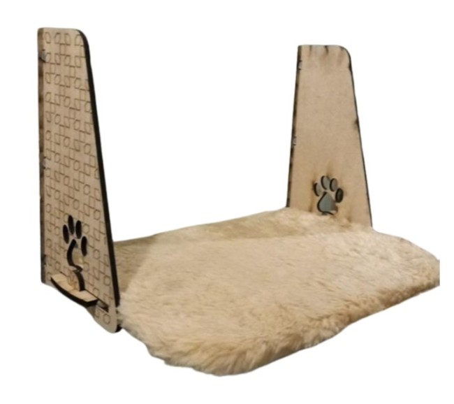 Hobi - Hobi Kediler İçin Cam Önü Vantuzlu Ahşap Yatak