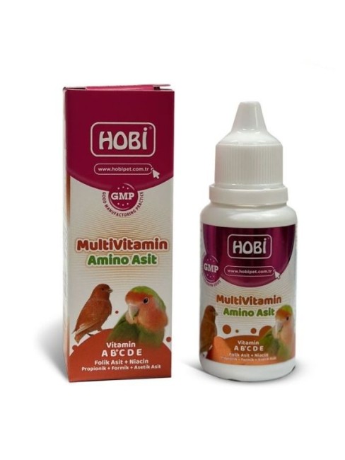 Hobi - Hobi Kuşlar İçin Multivitamin ve Aminoasit Takviyesi 30ml