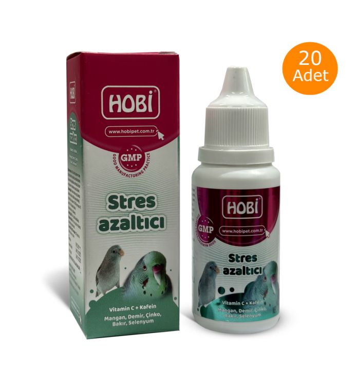 Hobi Kuşlar İçin Stres Azaltıcı Vitamin Takviyesi 30ml x 20 Adet