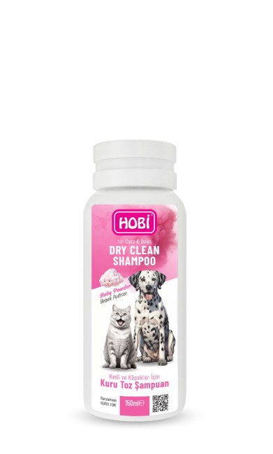 Hobi - Hobi Bebek Pudrası Kokulu Kedi ve Köpekler İçin Kuru Toz Şampuan 150ml