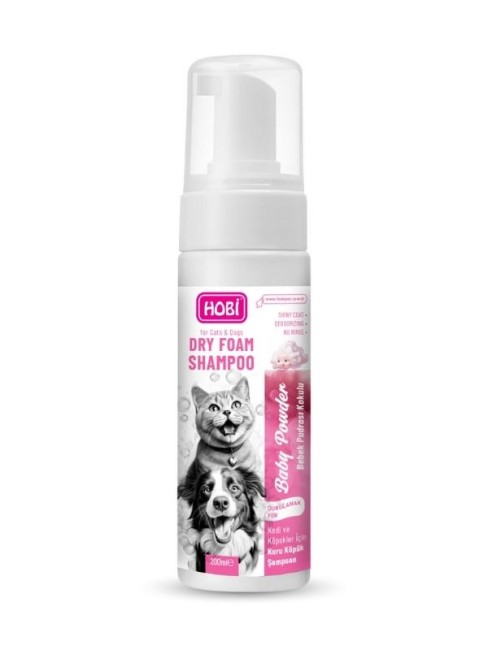 Hobi - Hobi Bebek Pudrası Kokulu Kedi ve Köpekler İçin Köpük Şampuan 200ml