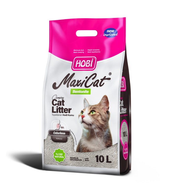 Hobi - Hobi Maxicat Kokusuz Bentonit Kedi Kumu 10 Litre