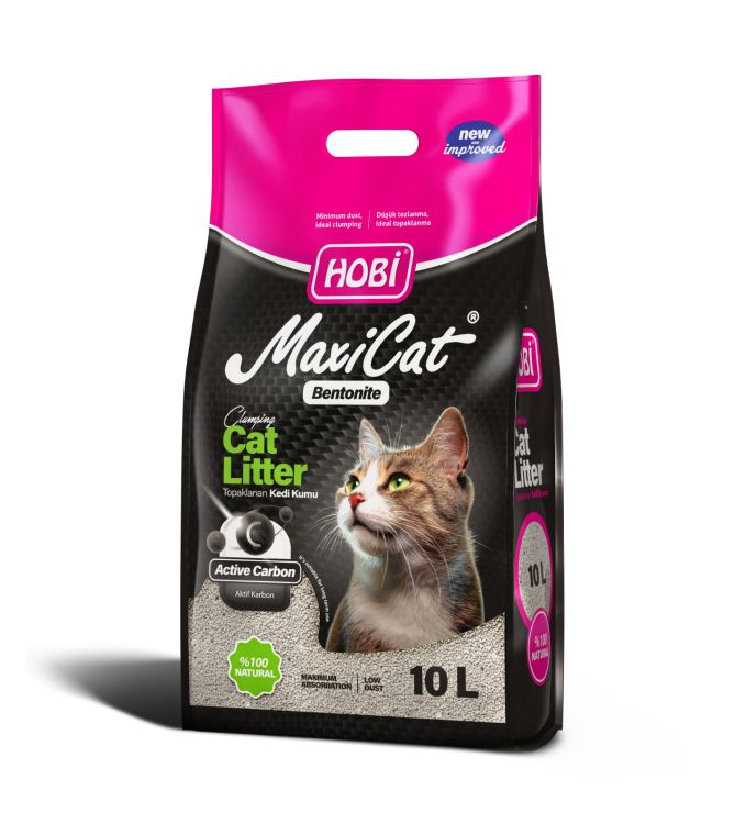 Hobi Maxicat Aktif Karbonlu Bentonit Kedi Kumu 10 Litre