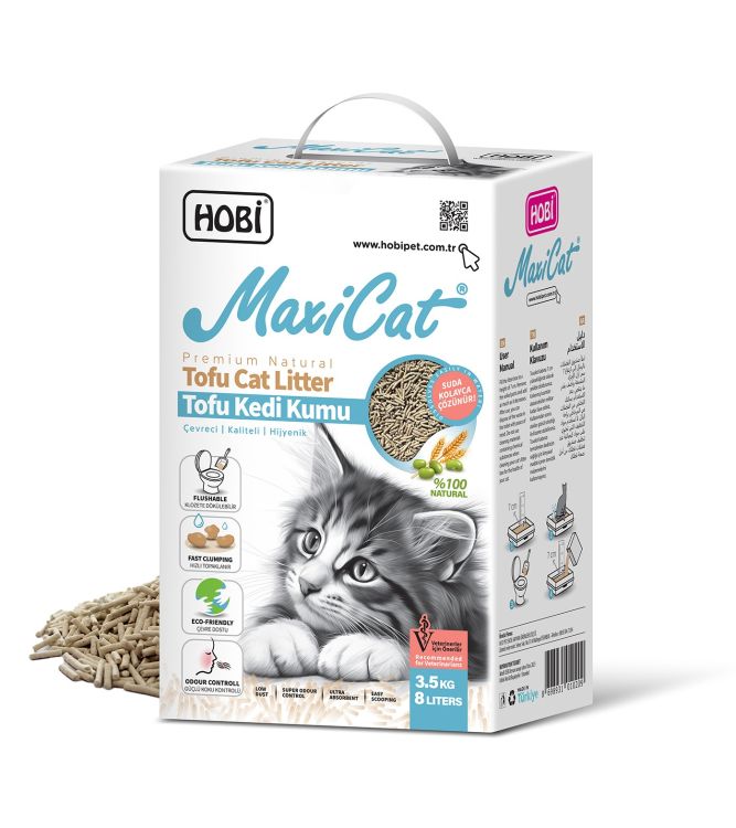 Hobi Maxicat Bitkisel Pelet Tofu Kedi Kumu 8 Litre
