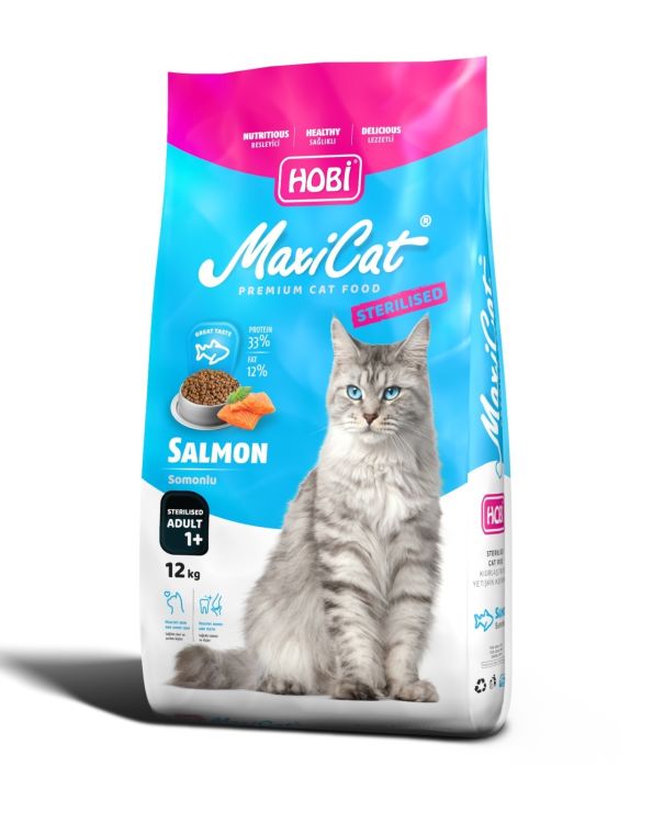 Hobi Maxicat Somonlu Kısır Kedi Maması 12 Kg