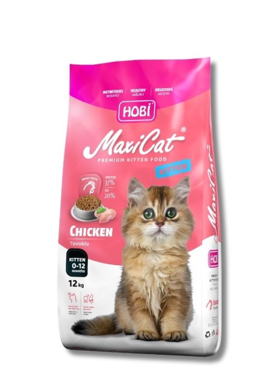 Hobi Maxicat Kitten Tavuklu Yavru Kedi Maması 12 kg