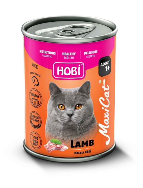 Hobi - Hobi Maxicat Kuzu Etli Kedi Konserve 400 Gr X 12 Adet