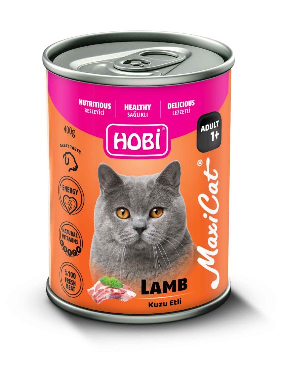 Hobi Maxicat Kuzu Etli Kedi Konserve 400 Gr X 12 Adet