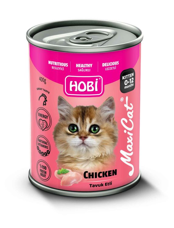 Hobi Maxicat Tavuklu Yavru Kedi Konservesi 400 Gr X 20 Adet