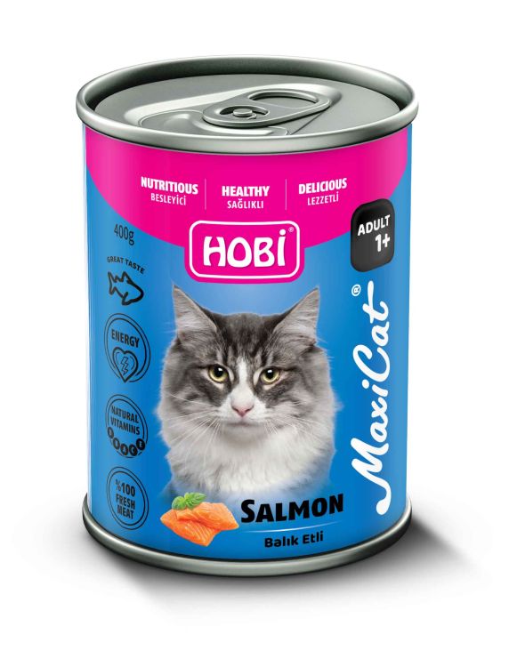 Hobi Maxicat Somonlu Kedi Konserve 400 Gr X 12 Adet