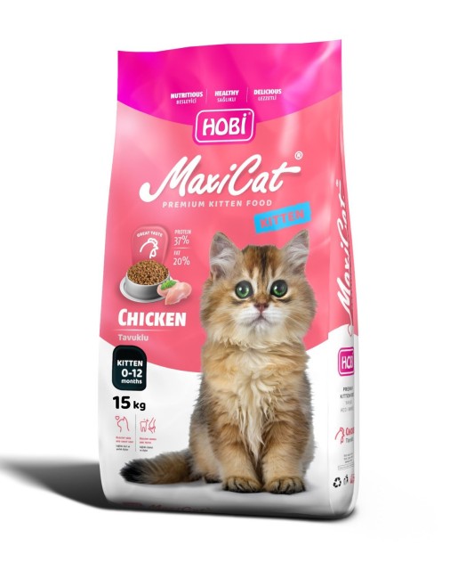 Hobi - Hobi Maxicat Kitten Tavuklu Yavru Kedi Maması 15 kg