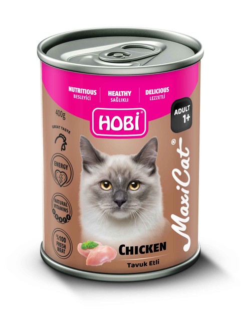 Hobi - Hobi Maxicat Tavuklu Yetişkin Kedi Konservesi 400 gr x 12 Adet