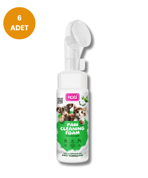 Hobi Paw Cleaning Foam - Kedi ve Köpek Pati Temizleyici Köpük 150ml x 6 Adet