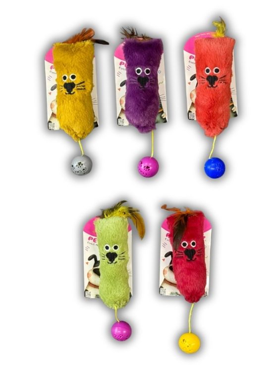 Hobi Pet Toys Aslan Figürlü Peluş Tüylü Toplu Zilli Oyuncak RD1020 25 Cm 5’li Paket