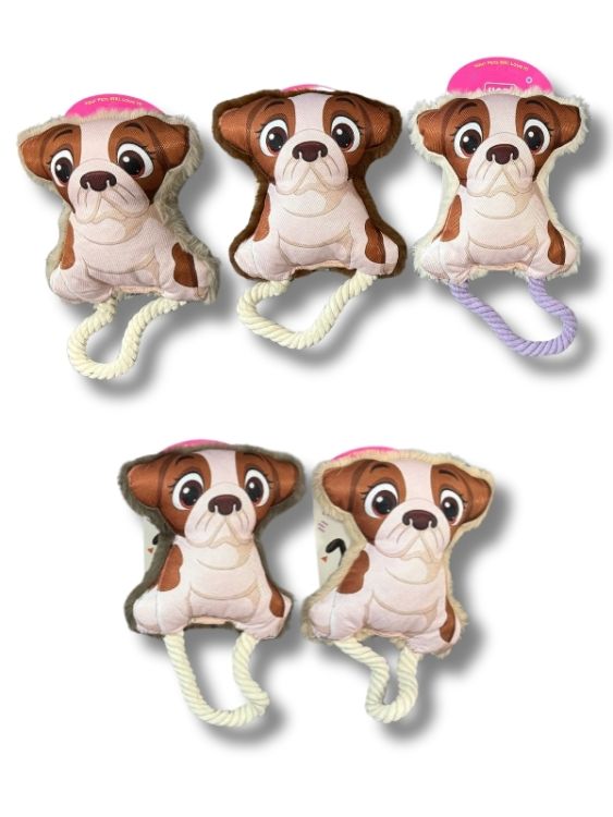 Hobi Pet Toys Buldog Figürlü Zilli Kedi & Köpek Oyuncağı RD1061 5’li Paket