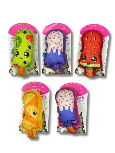 Hobi - Hobi Pet Toys Dondurma Figürlü Zilli Kedi & Köpek Oyuncağı RD1010 5’li Paket