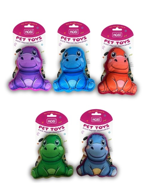 Hobi - Hobi Pet Toys Hipopotam Figürlü Kedi & Köpek Oyuncağı RD1069 19 Cm 5’li Paket