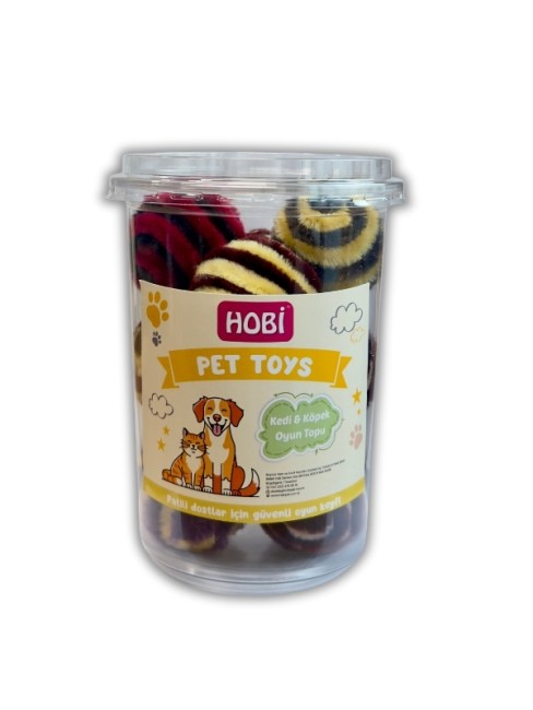 Hobi - Hobi Pet Toys Kedi & Köpek Kadife Oyun Topu 10’lu Paket