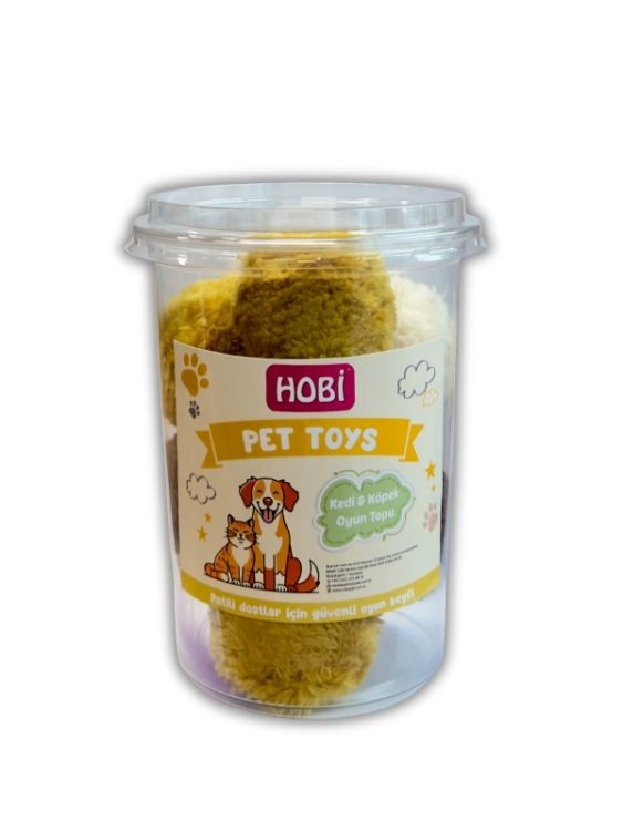 Hobi Pet Toys Kedi & Köpek Peluş Oyun Topu 10’lu Paket