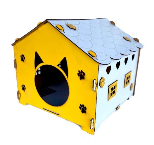 Hobi - Hobi Renkli Ahşap Kedi Evi