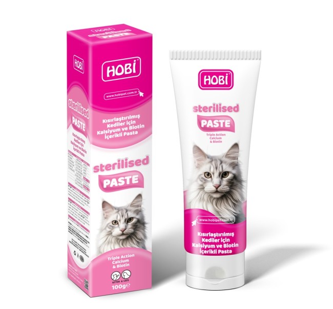 Hobi - Hobi Sterilised Paste Kısır Kediler İçin Kalsiyum Ve Biotin Pastası 100gr