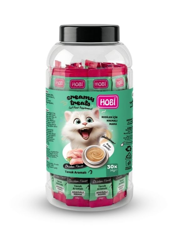 Hobi Tavuk Aromalı Krema Kedi Ödül Maması 14 gr x 30 Adet