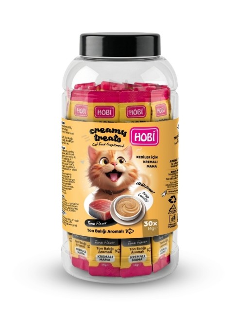 Hobi - Hobi Ton Balığı Aromalı Krema Kedi Ödül Maması 14 gr x 30 Adet