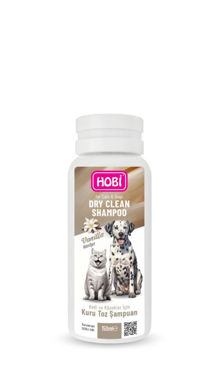 Hobi Vanilya Kokulu Kedi ve Köpekler İçin Kuru Toz Şampuan 150ml