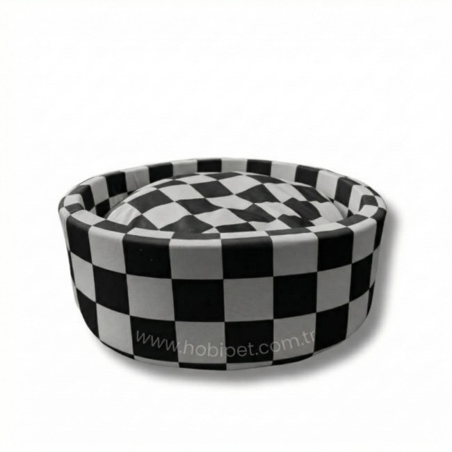 Hobi - Hobi Yumuşak Süngerli Taraftar Kedi Yatağı - Beyaz Siyah (45 cm)