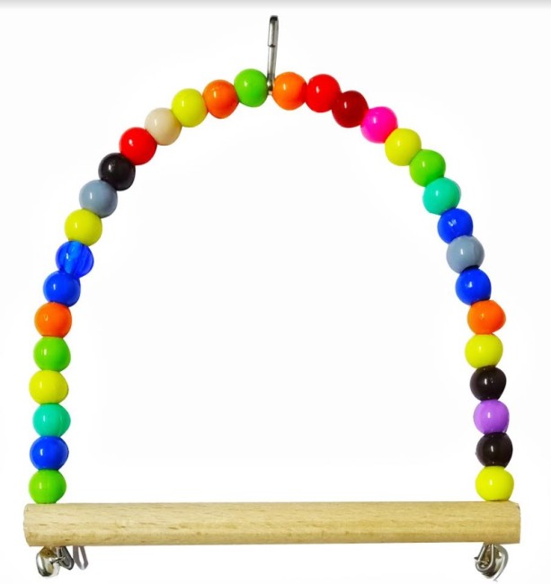 Hobi - Hobi Zilli Boncuklu Oval Salıncak Kuş Oyuncağı (2046) X 5 Adet