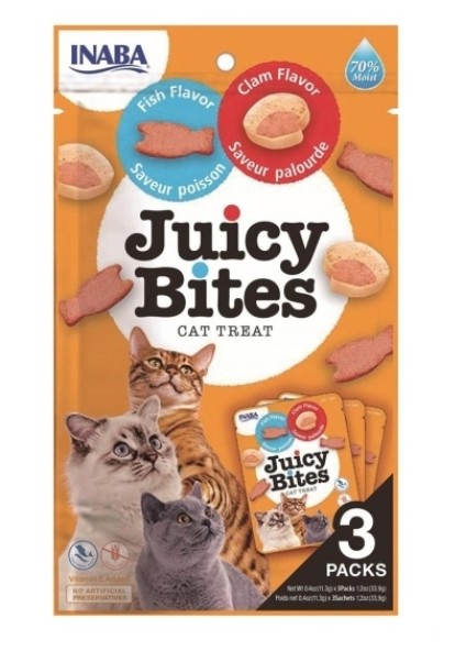 İnaba - Inaba Juicy Bites Balıklı ve İstiridyeli Kedi Ödül Maması 11,3 Gr (3’lü) – (USA702)