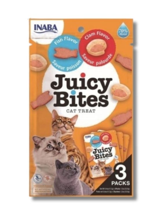 Inaba Juicy Bites Balıklı ve İstiridyeli Kedi Ödül Maması 11,3 Gr (3’lü) – (USA702)