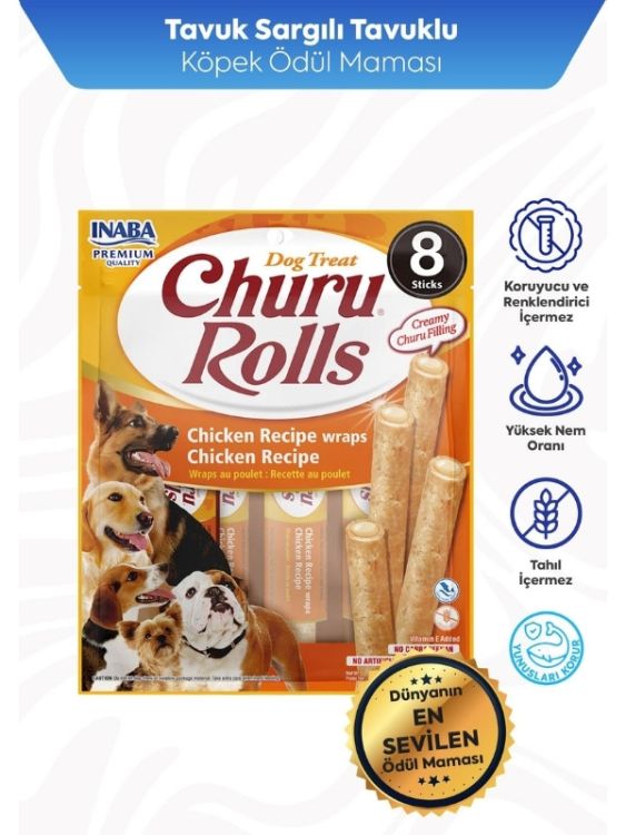 İnaba Tavuklu Churu Rolls Köpek Ödül Maması 12 gr x 8 Adet