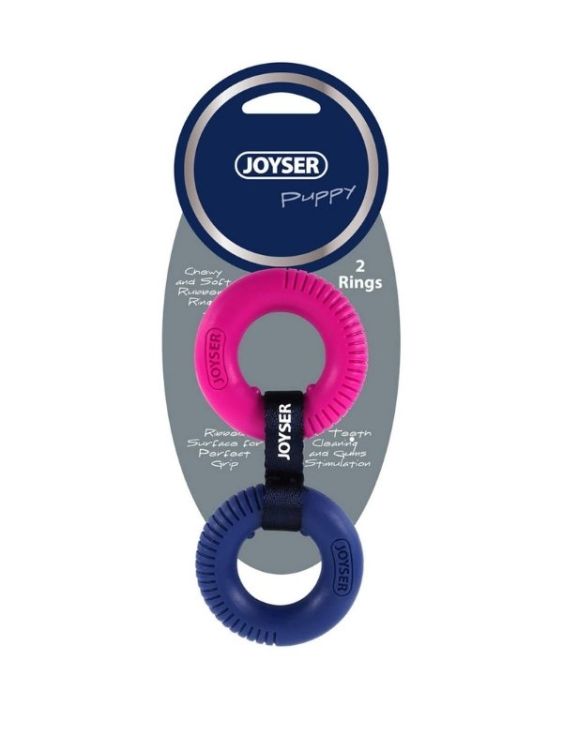 Joyser Jys-7067 Çift Halkalı Yavru Köpek Çiğneme Oyuncağı Pembe-Mavi