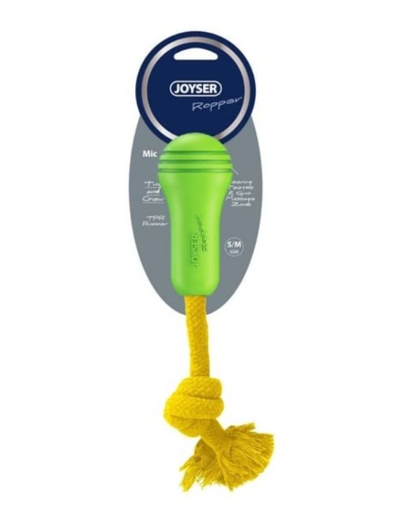 Joyser JYS-7145 Ropper Mic İpli Kauçuk Yavru Köpek Oyuncağı 20x5 Cm Sarı-Yeşil
