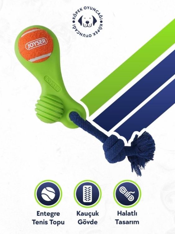 Joyser Jys-7147 Halatlı Kauçuk Toplu Köpek Oyuncağı Yeşil