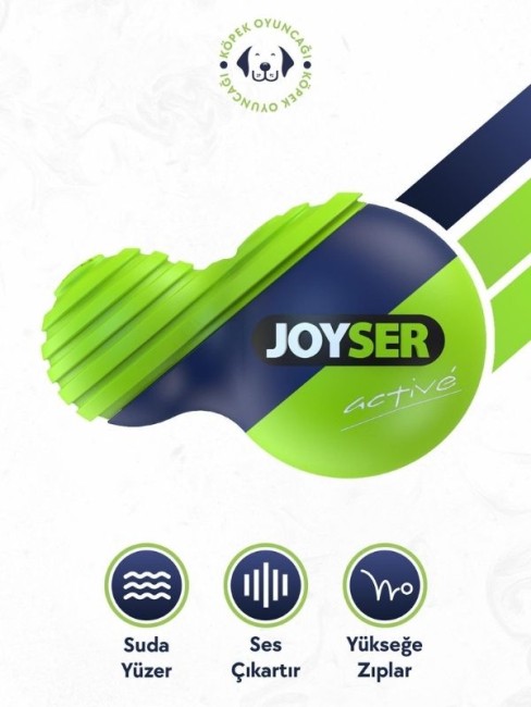 Joyser JYS-7167 Active Duo Ball Kauçuk Köpek Oyuncak Top Yeşil-Lacivert - Thumbnail