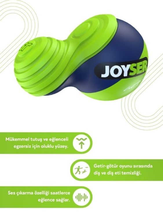 Joyser JYS-7167 Active Duo Ball Kauçuk Köpek Oyuncak Top Yeşil-Lacivert