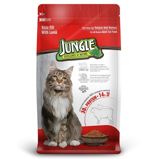 Jungle - Jungle Kuzu Etli Yetişkin Kedi Maması 15 Kg