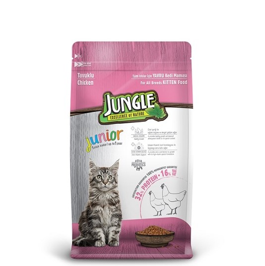 Jungle - Jungle Tavuklu Yavru Kedi Maması 500 Gr X 8 Adet