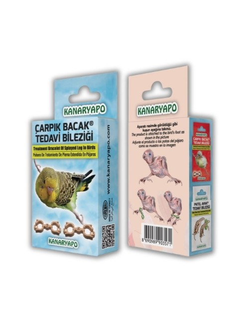 Kanaryapo - Kanaryapo Muhabbet Kuşları İçin Çarpık Bacak Tedavi Bileziği 10’lu Set