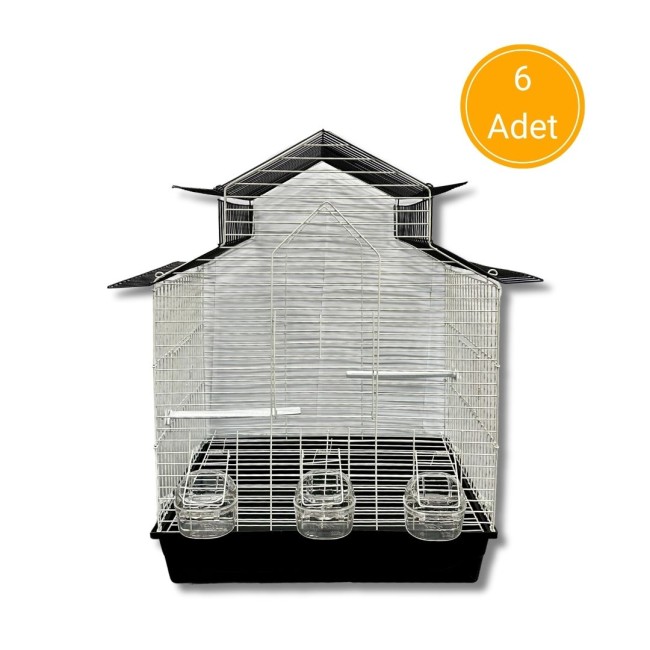 Kartal Kafes - Kartal Kafes Çift Çatılı Büyük Boy Kuş Kafesi X 6 Adet